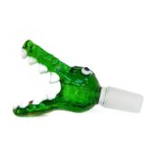 Crocodile Green Glass Bong Bowl 18mm - Image 2