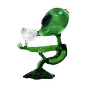 Green Alien Glass Bong 15cm - Image 3