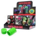 Plastic Sealed Cans Skull Flowers (6pcs/display) wholesale plastic sealed cans skulls flowers