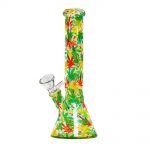 Rasta Leaves Glass Bong 26cm wholesale Rasta Leaves Glass Bong 26cm