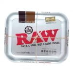 RAW - Silver Metallic Large Rolling Tray wholesale RAW - Silver metallic large rolling tray