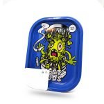 Best Buds Grind Me Small Metal Rolling Tray with Magnetic Grinder Card wholesale blue best buds small tray 2