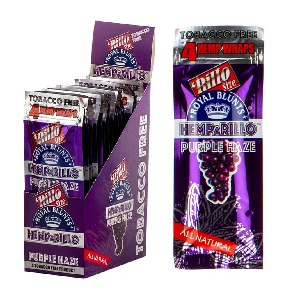wholesale-hemparillo-purple-haze Hemparillo Hemp Wraps Purple Haze x4 Blunts (15packs/display) - Image 1