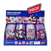 Prof Mexican Skulls Windproof Blue Flame Lighters (20pcs/display) - Image 4