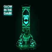 Glow in the Dark Yellow Gorilla Triple Thick Glass Bong 25cm - Image 3