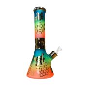 Rainbow Bee Hexagon Triple Thick Glass Bong 32cm - Image 3