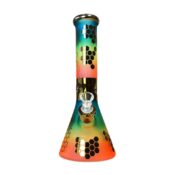 Rainbow Bee Hexagon Triple Thick Glass Bong 32cm - Image 2