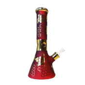 Red Bee Hexagon Triple Thick Glass Bong 32cm - Image 3