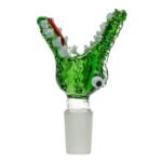Crocodile Green Glass Bong Bowl 18mm wholesale Crocodile Green Glass Bong Bowl 14mm
