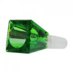 Rectangular Cube Green Glass Bong Bowl 18mm wholesale Rectangular Cube Green Glass Bong Bowl
