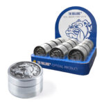 The Bulldog Original Silver Metal Grinder 3 Parts - 40mm (12pcs/display) wholesale The Bulldog Original Silver Metal Grinder