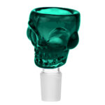 Skull Teal Glass Bong Bowl 18mm wholesale glass bowl skull teal