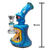 Monster Glass-Clay Bong 16cm Blue - Image 2