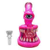 wholesale Monster Glass-Clay Bong 16cm Pink