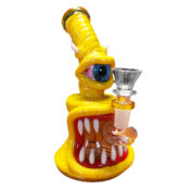 Monster Glass-Clay Bong 16cm Yellow - Image 3