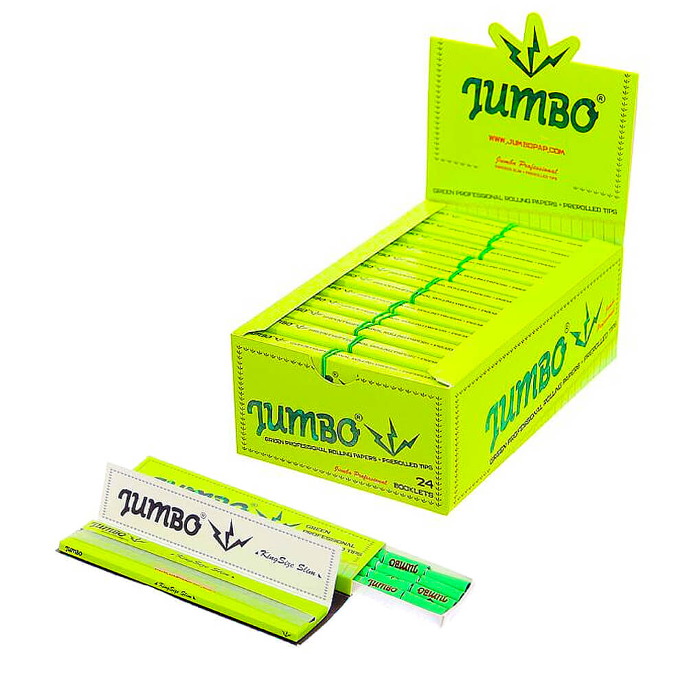 wholesale-jumbo-green-papers-with-prerolled-tips Jumbo Green Professional Rolling Papers with Prerolled Tips - Image 1