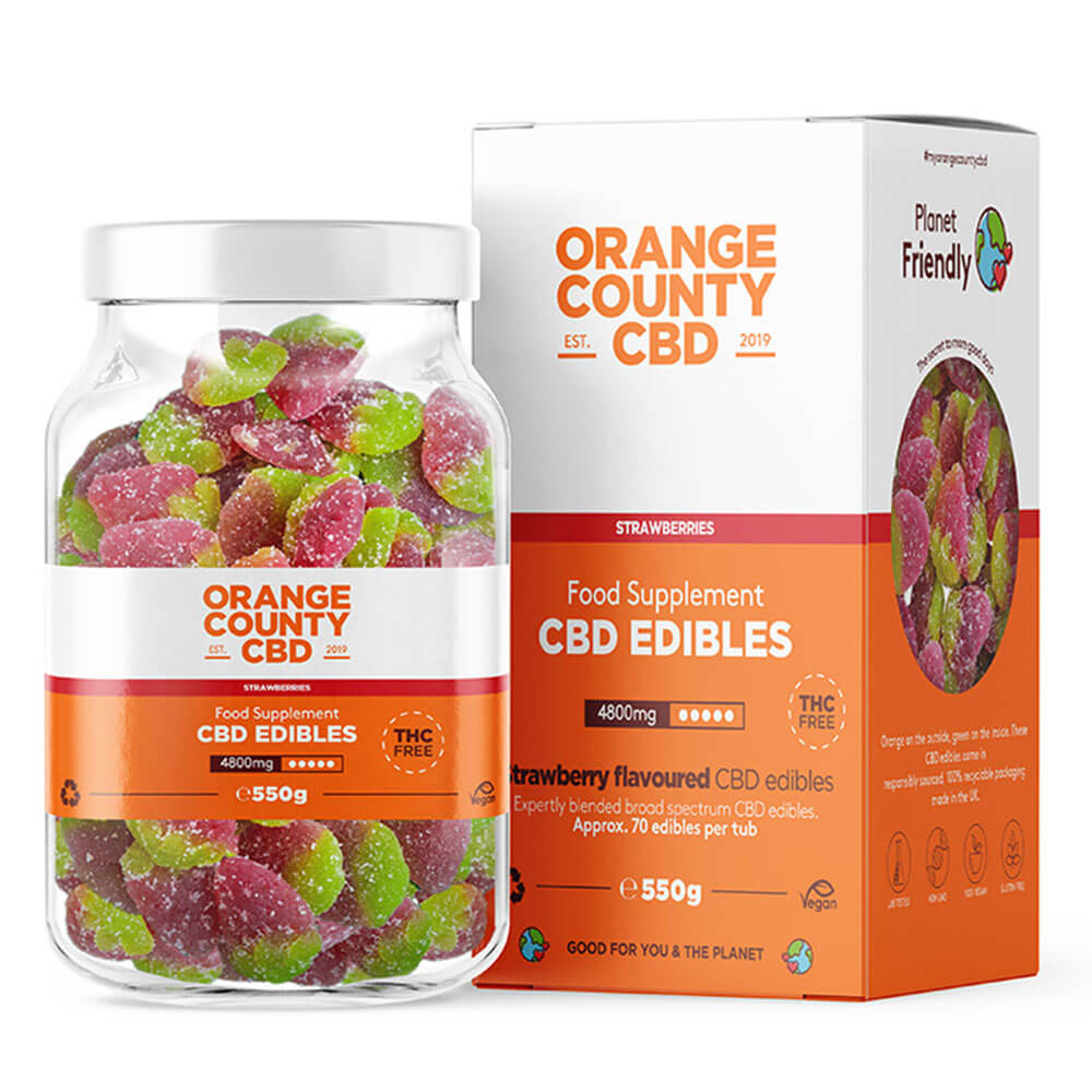 wholesale-orange-county-cbd-gummies-strawberries-4800mg Orange County CBD Large Tube Gummies Strawberries 4800mg CBD 550g - Image 1