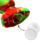 Silicone Bong Alien Head Rasta 20cm - Image 3