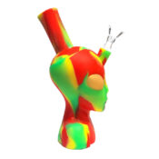 Silicone Bong Alien Head Rasta 20cm - Image 2