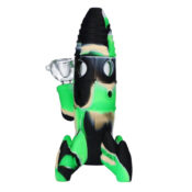 Silicone Rocket Bong Green with Glowing LED Lights 20cm - Image 3