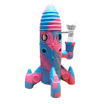 wholesale silicone bong rocket pink blue 3