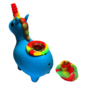 Blue Unicorn Silicone Pipe 12cm - Image 3