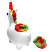 White Unicorn Silicone Pipe 12cm - Image 3