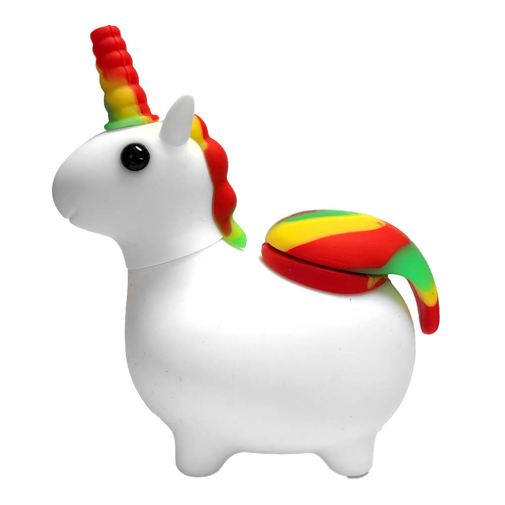 wholesale-silicone-unicorn-pipe-white-3 White Unicorn Silicone Pipe 12cm - Image 1