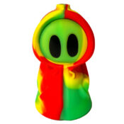 Rasta Death Silicone Pipe with Metal Spoon and Dab Container 11cm - Image 4