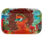 RAW Brazil 3 Medium Metal Rolling Tray wholesale raw brazil 3 rolling tray