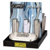 Clipper The Bulldog Silver Metal Lighters + Giftbox (12pcs/display)