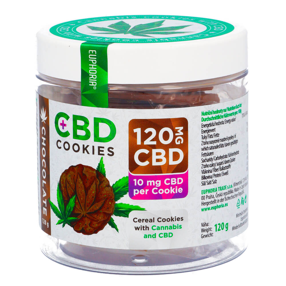 wholesale-euphoria-cannabis-cookies-chocolate Euphoria Cannabis Cookies Chocolate 120mg CBD (12packs/masterbox) - Image 1