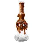 wholesale glass clay bong skull brown 2
