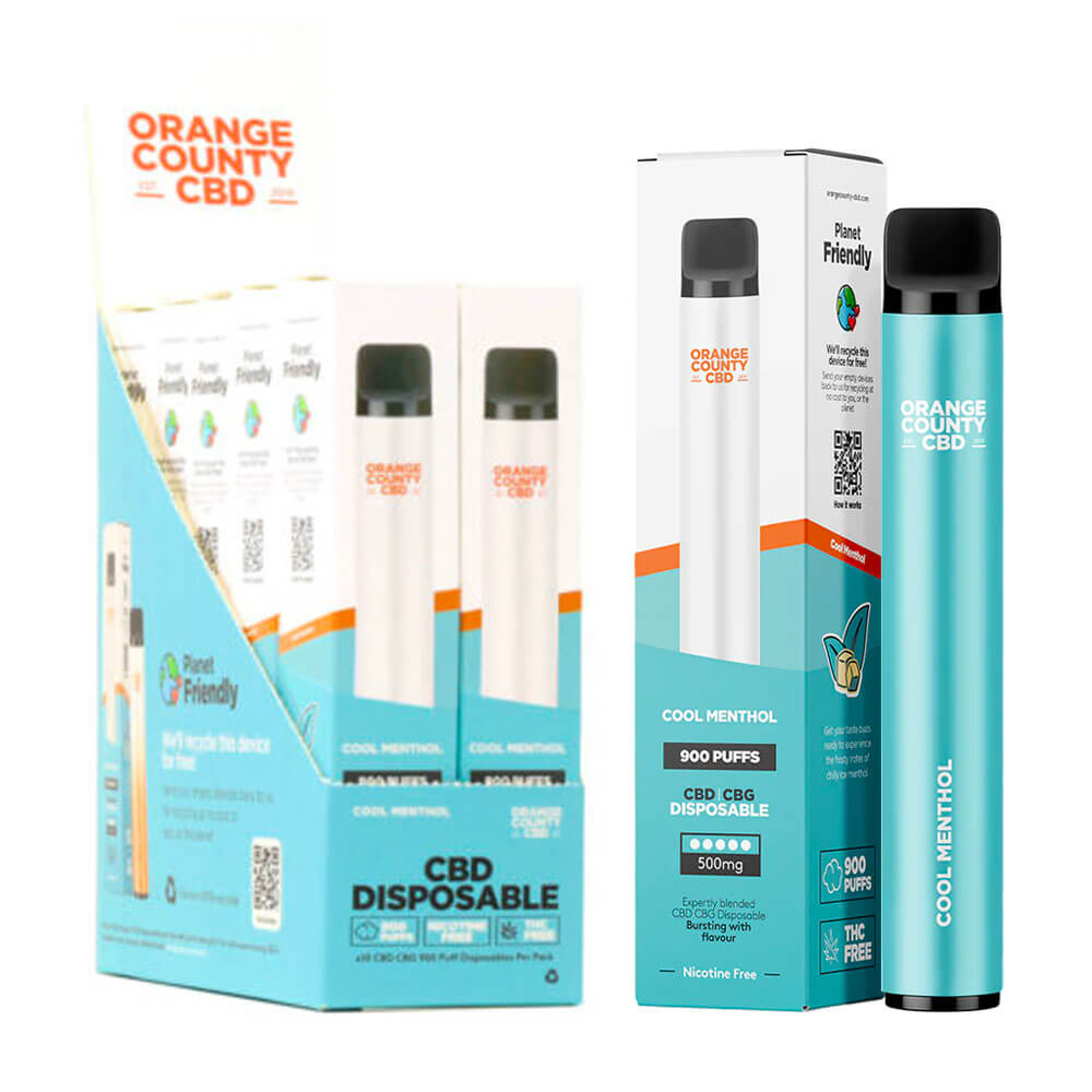 Wholesale Orange County CBD 3ml Disposable Vape Pen 250 CBD + 250mg CBG Cool Menthol (10pcs_display) Orange County CBD 3ml Disposable Vape Pen 250 CBD + 250mg CBG Cool Menthol (10pcs/display) - Image 1