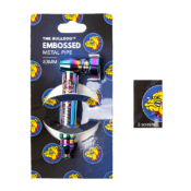 Wholesale The Bulldog Metal Embossed Pipe Set Rainbow - 83mm (12pcs:display)