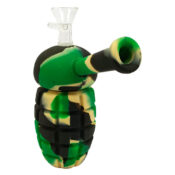 wholesale-camouflage-green-grenade-silicone-bong-with-removable-pieces-16cm-2