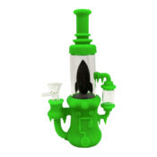 wholesale-rocket-ship-glass-silicone-bong-green-with-removable-pieces-23cm