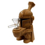 wholesale space hero brown silicone bong with removable pieces 14 5cm