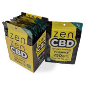 wholesale-zen-cbd-pineapple-gummies-250mg-per-bag-10pcs-display
