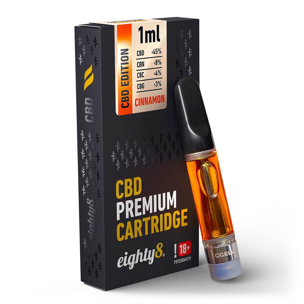 wholesale-eighty8-cbd-cartridge-cinnamon.jpg Eighty8 Cinnamon 45% CBD Cartridge (10pcs/display) - Image 1