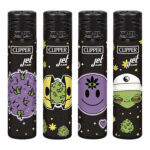wholesale clipper lighters galactic weed 24pcs display