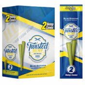 Twisted Hemp Cones Blue Banana (10pcs/display)