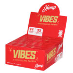 Wholesale Vibes Rolling Papers King Size Slim with Tips Hemp (24pcs/display)-3