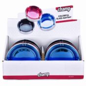 Champ High Round Colorful Glass Ashtray (6pcs/display) - Image 2