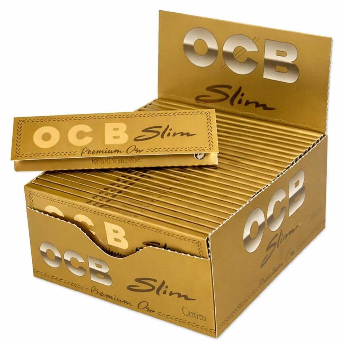 OCB Gold Slim Rolling Papers 50 Booklets OCB Gold Slim Rolling Papers 50 Booklets - Image 1