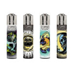 Clipper Lighters Classic Astro Skulls (24pcs-display)-Wholesale