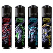 Clipper Lighters Classic Cyborg Warriors (48 pcs/display)