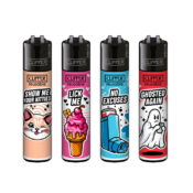 Clipper Lighters Classic Mix Slogan #12 (48pcs:display)-Wholesale-1
