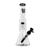 Best Buds Transparent Glass Bongs Beaker Double Perc 31.5cm-Wholesale-2