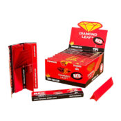Diamond Leaf Colored Rolling Papers King Size Slim Red (24pcs:display)